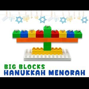 Big Lego colorful Kids Hannukah Menorah